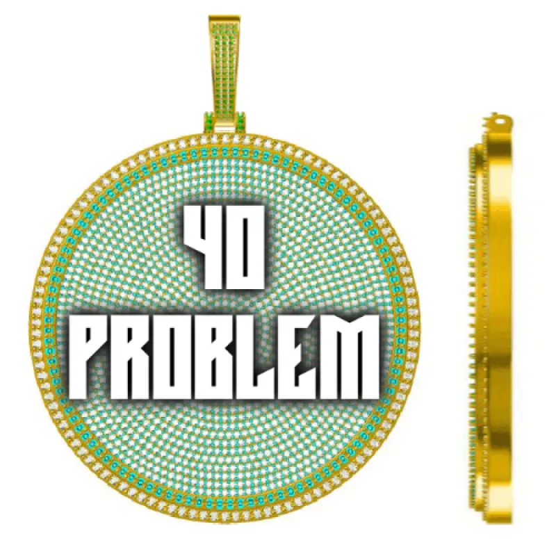 CUSTOM LETTER NECKLACE 3D BIG DISC sold by The GUU Shop