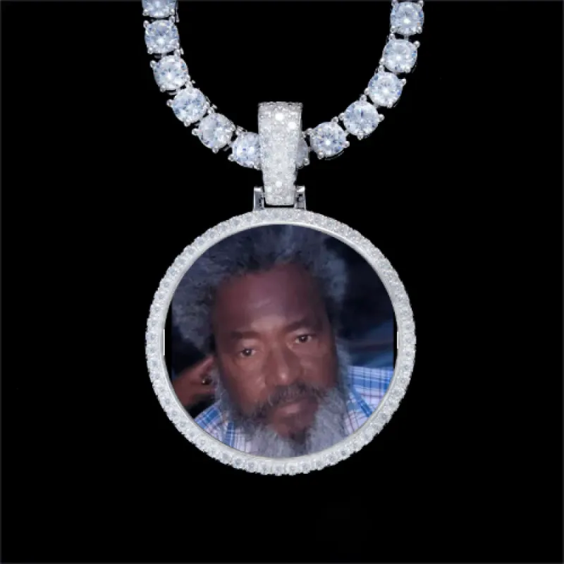 925S & VVS Moissanite 3D Circle Custom Picture Pendant sold by The GUU Shop