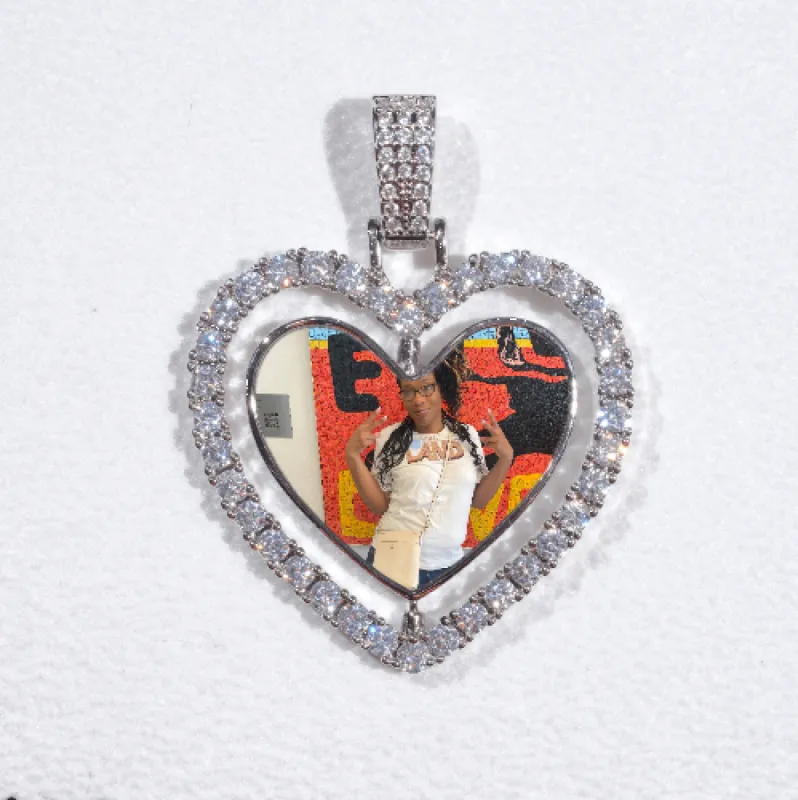 3D Spinning 2-Faced Heart Custom Picture Pendant sold by The GUU Shop