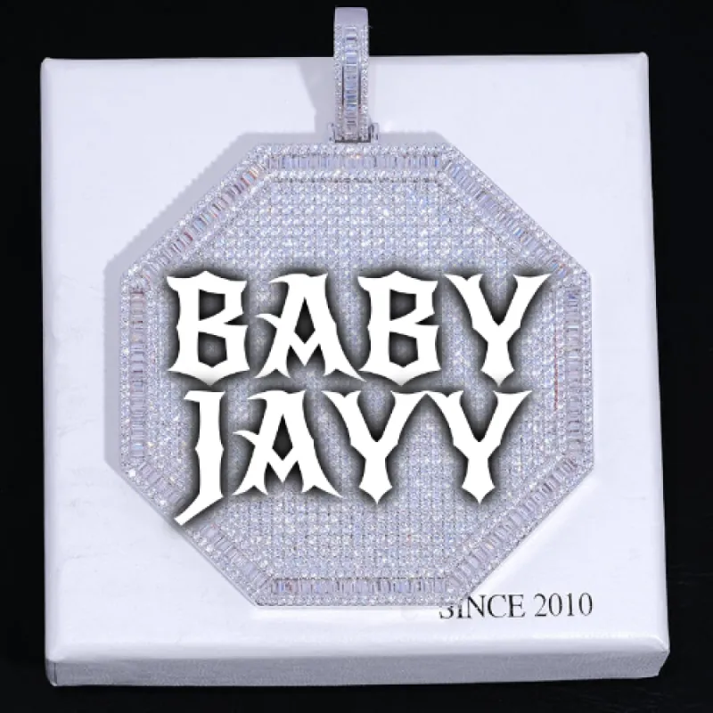 CUSTOM LETTER NECKLACE 3D BIG OCTAGON sold by The GUU Shop