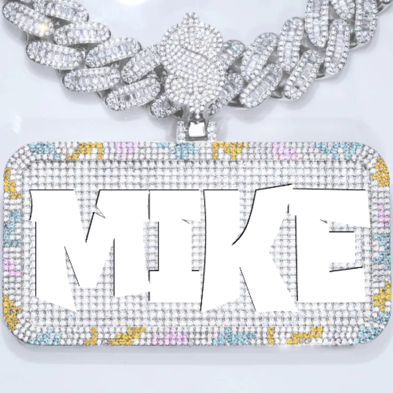 CUSTOM LETTER NECKLACE 3D COLORFUL SQUARE sold by The GUU Shop