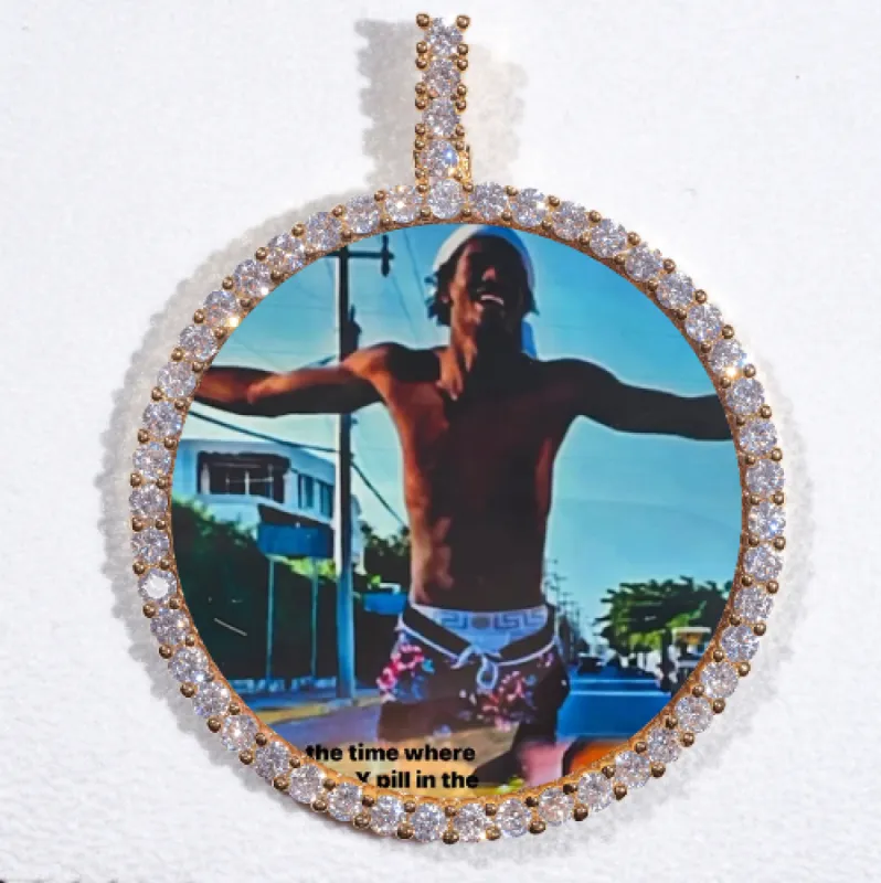 LARGE 3D CIRCLE CUSTOM PICTURE PENDANT sold by The GUU Shop