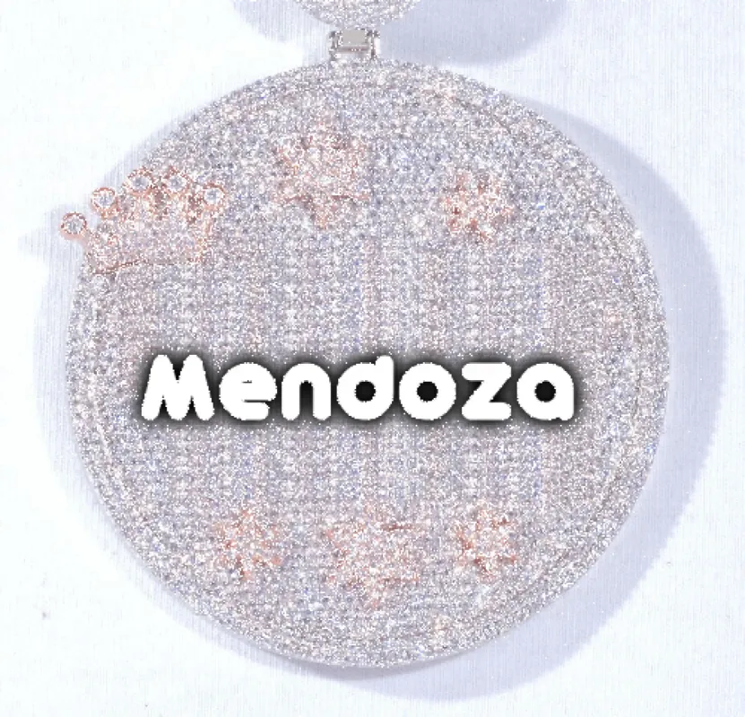 CUSTOM LETTER NECKLACE 3D BIG CROWN DISC made by The GUU Shop