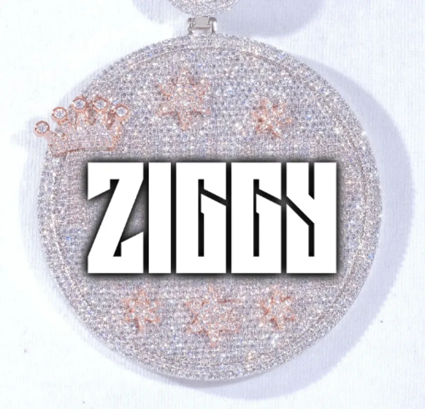 CUSTOM LETTER NECKLACE 3D BIG CROWN DISC made by The GUU Shop