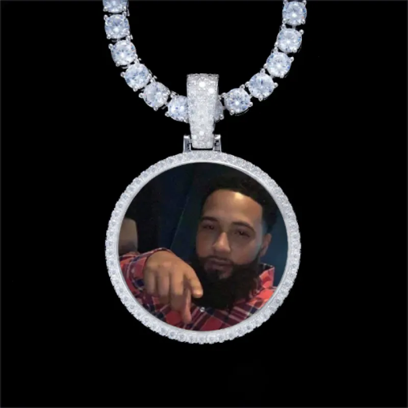 925S & VVS Moissanite 3D Circle Custom Picture Pendant sold by The GUU Shop