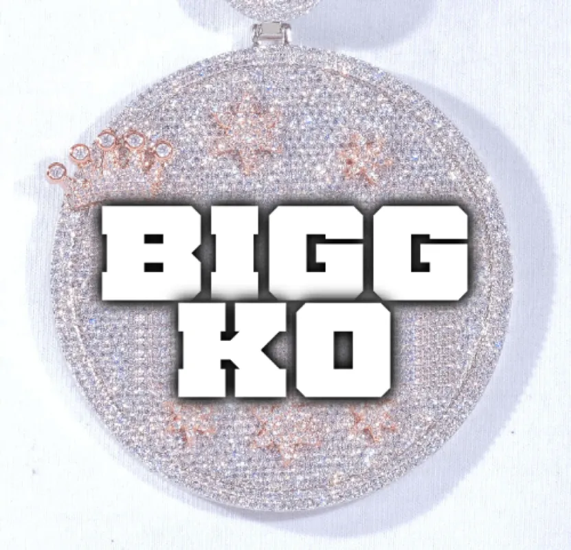 CUSTOM LETTER NECKLACE 3D BIG CROWN DISC sold by The GUU Shop