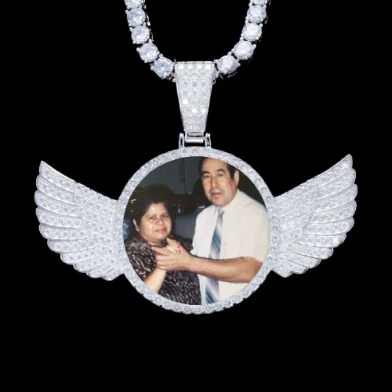 925S & VVS Moissanite 3D Wing Custom Picture Pendant sold by The GUU Shop