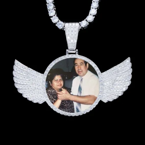 925S & VVS Moissanite 3D Wing Custom Picture Pendant sold by The GUU Shop