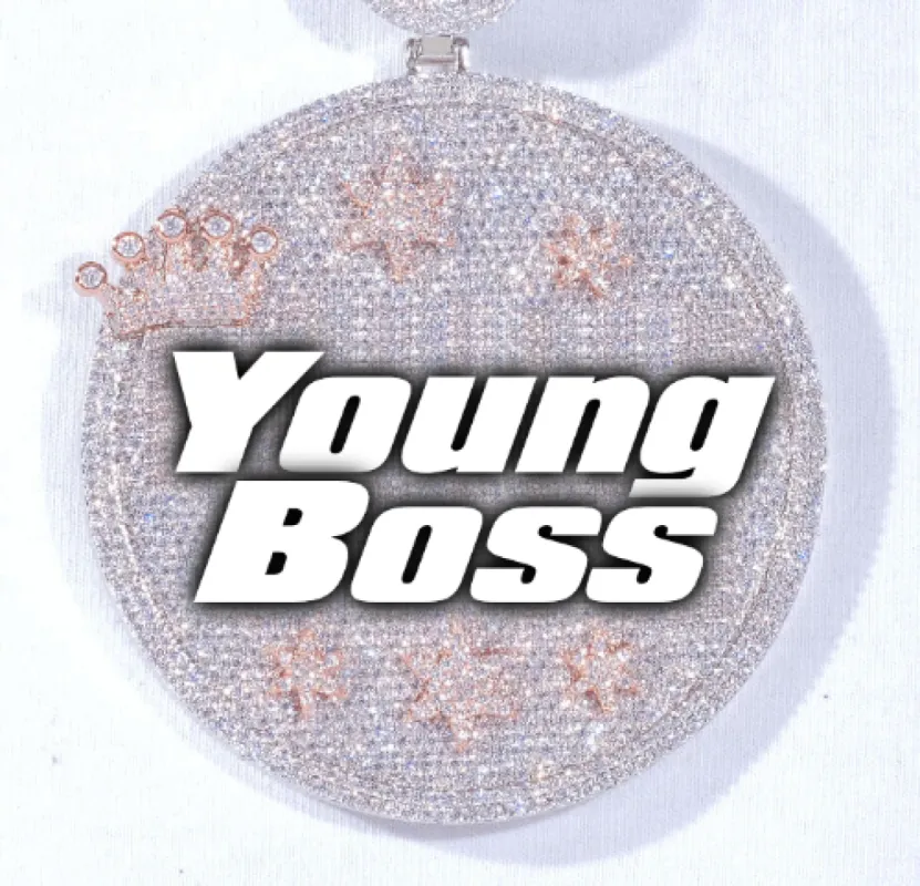 CUSTOM LETTER NECKLACE 3D BIG CROWN DISC sold by The GUU Shop