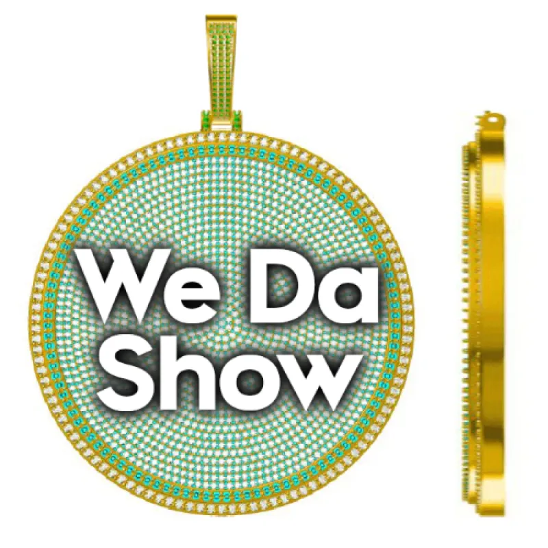 CUSTOM LETTER NECKLACE 3D BIG DISC sold by The GUU Shop