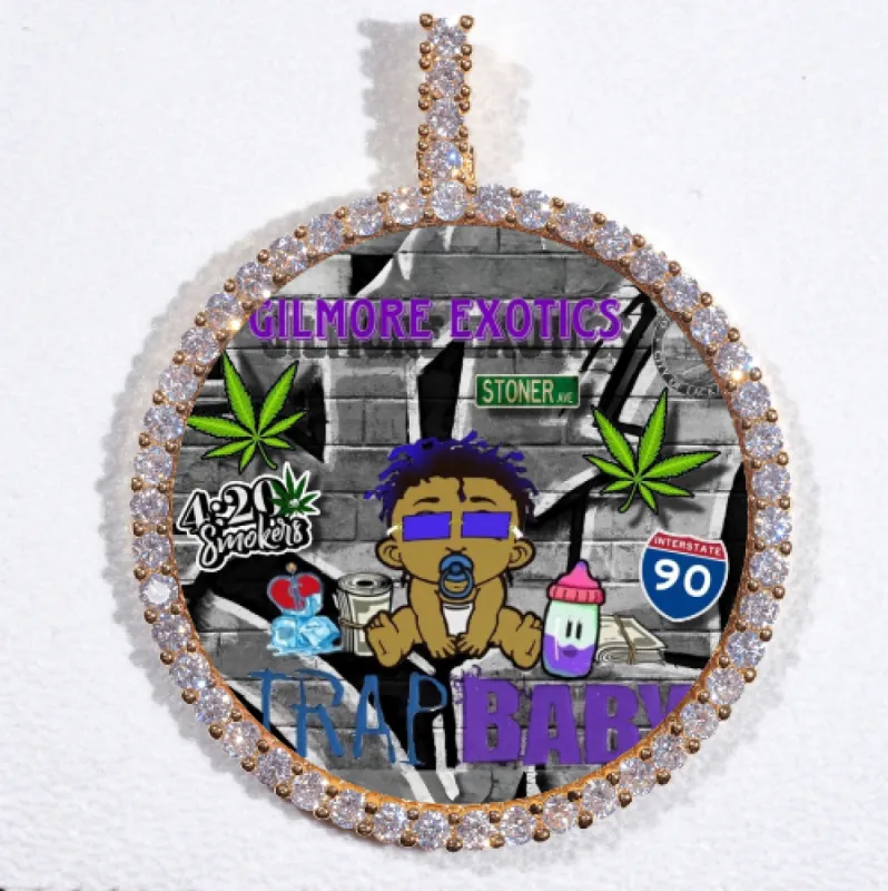 LARGE 3D CIRCLE CUSTOM PICTURE PENDANT sold by The GUU Shop