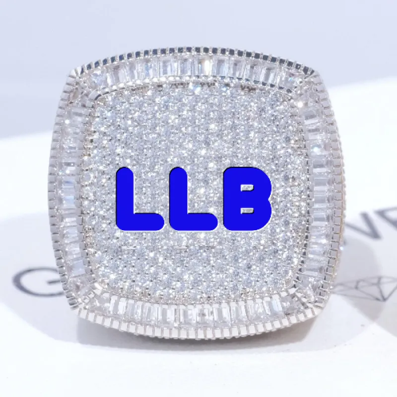 CUSTOM LETTER 3D ICED RING sold by The GUU Shop