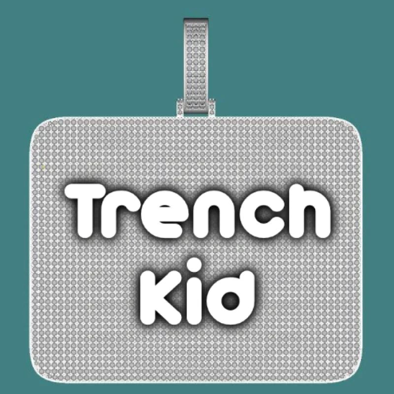 CUSTOM LETTER NECKLACE 3D BIG SQUARE sold by The GUU Shop