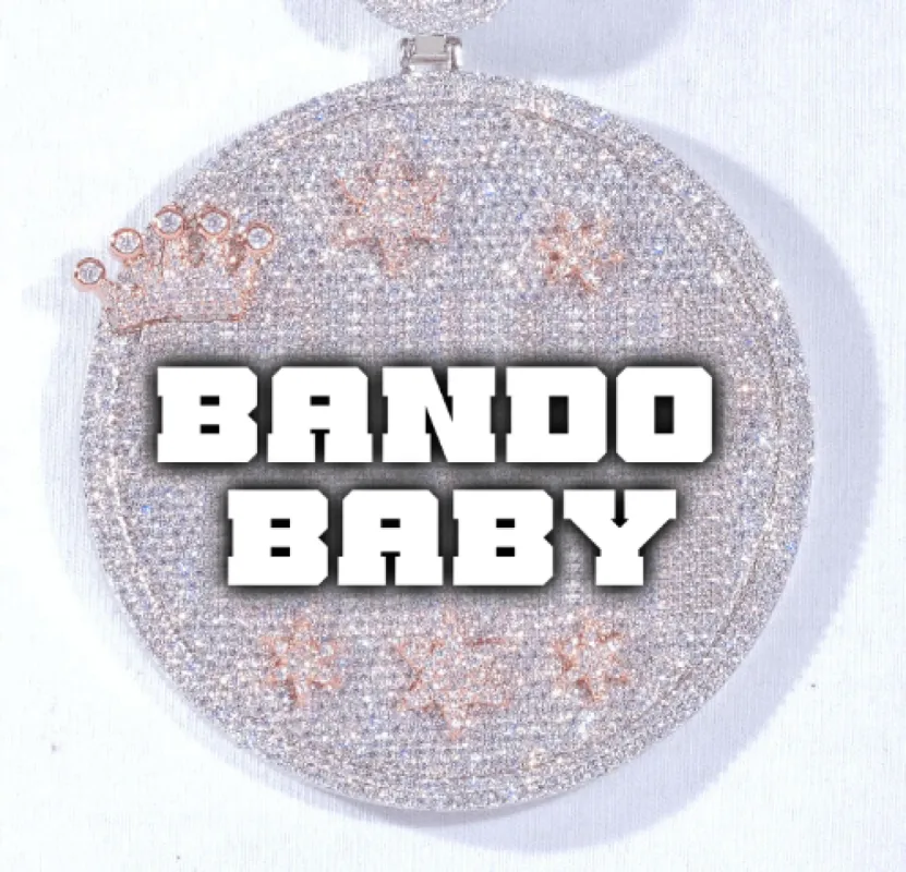 CUSTOM LETTER NECKLACE 3D BIG CROWN DISC sold by The GUU Shop