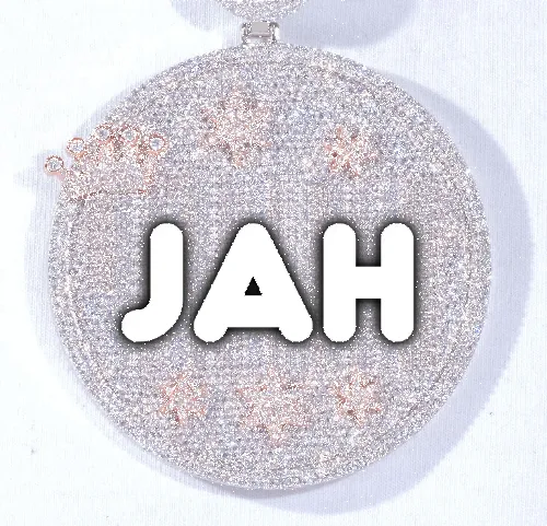 CUSTOM LETTER NECKLACE 3D BIG CROWN DISC sold by The GUU Shop