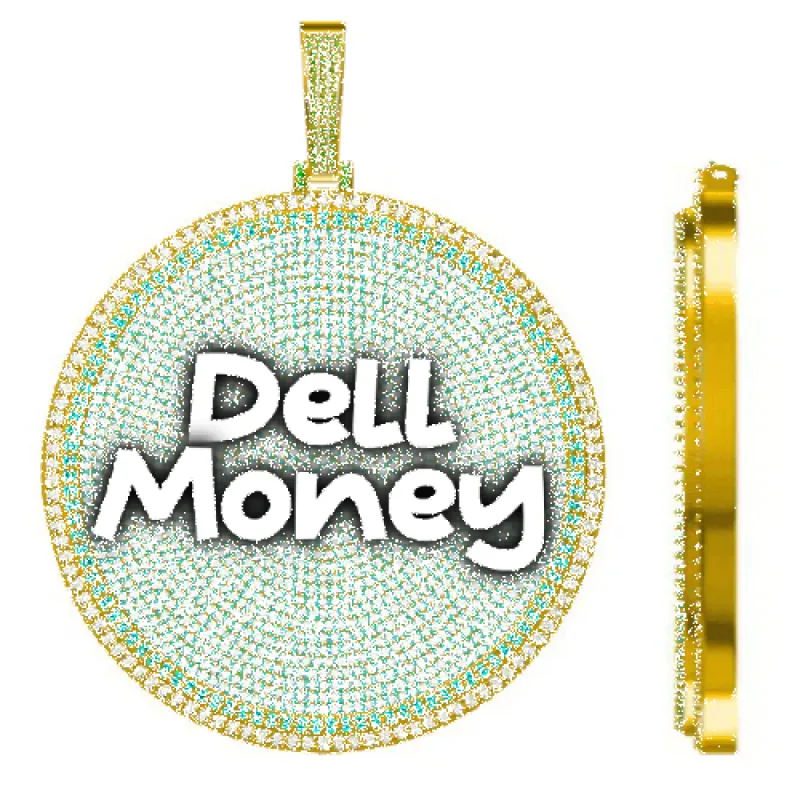 CUSTOM LETTER NECKLACE 3D BIG DISC sold by The GUU Shop