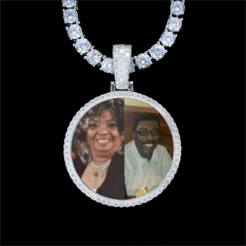 925S & VVS Moissanite 3D Circle Custom Picture Pendant sold by The GUU Shop