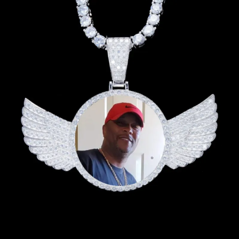 925S & VVS Moissanite 3D Wing Custom Picture Pendant sold by The GUU Shop
