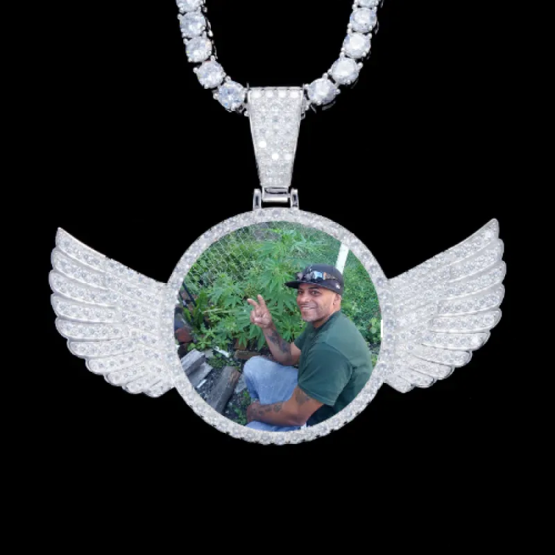 925S & VVS Moissanite 3D Wing Custom Picture Pendant sold by The GUU Shop
