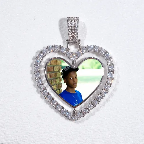 3D Spinning 2-Faced Heart Custom Picture Pendant sold by The GUU Shop