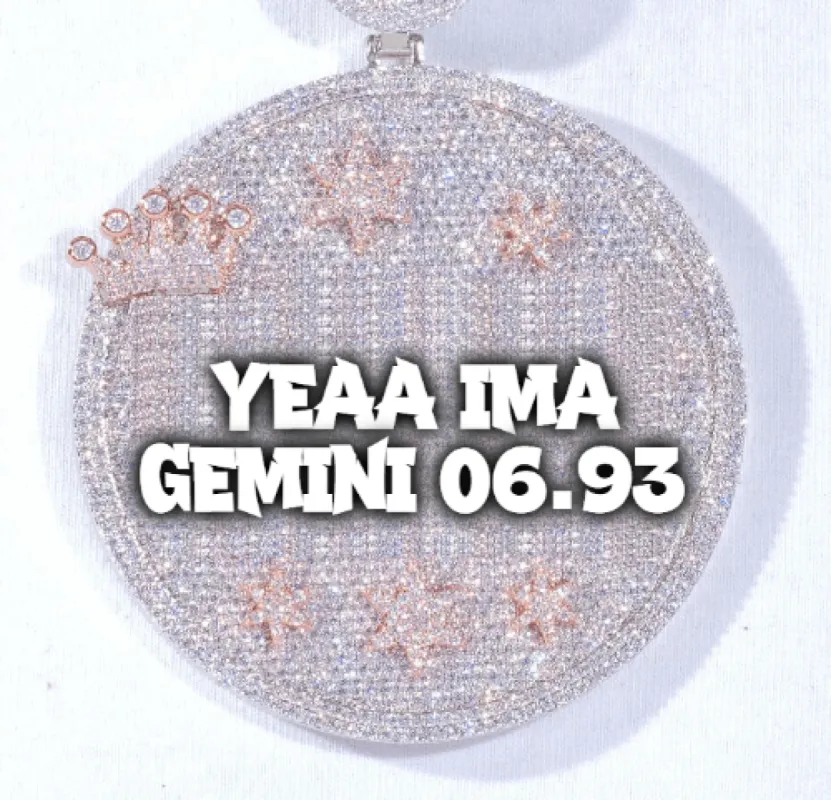 CUSTOM LETTER NECKLACE 3D BIG CROWN DISC made by The GUU Shop