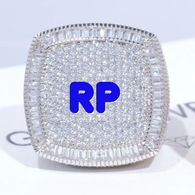 CUSTOM LETTER 3D ICED RING sold by The GUU Shop