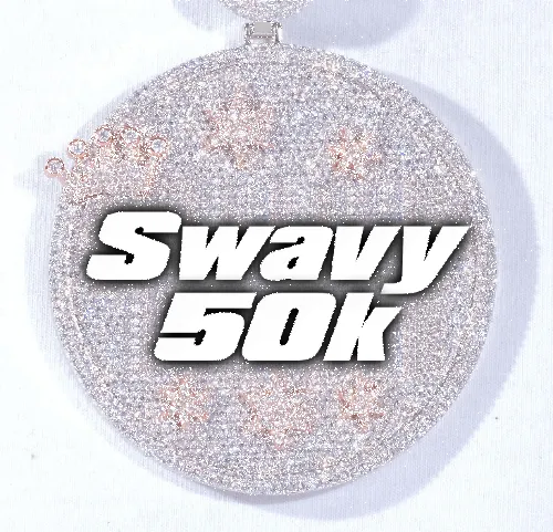 CUSTOM LETTER NECKLACE 3D BIG CROWN DISC sold by The GUU Shop