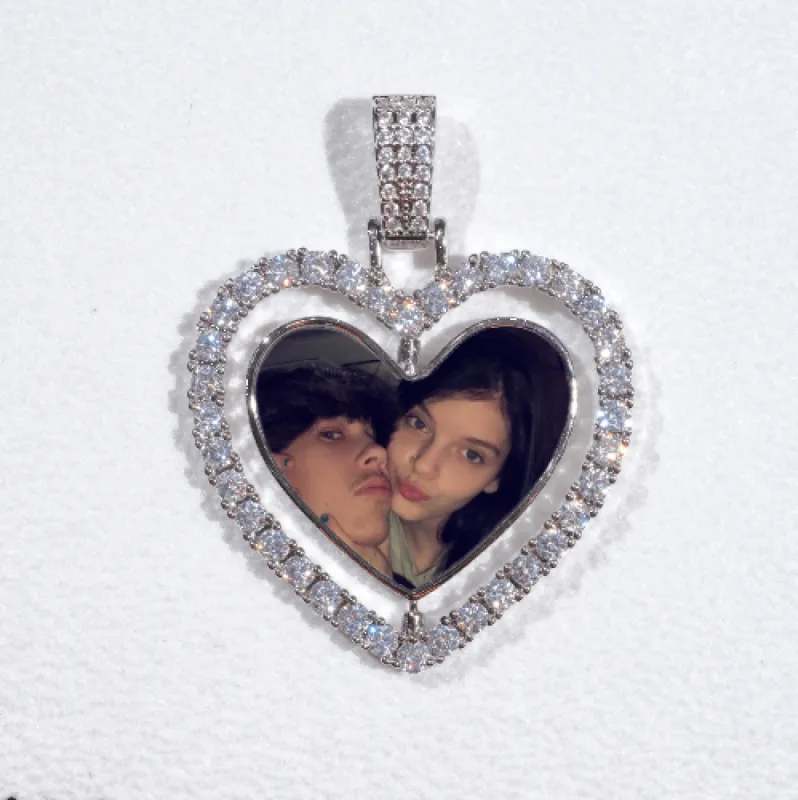 3D Spinning 2-Faced Heart Custom Picture Pendant sold by The GUU Shop