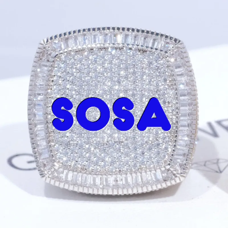 CUSTOM LETTER 3D ICED RING sold by The GUU Shop