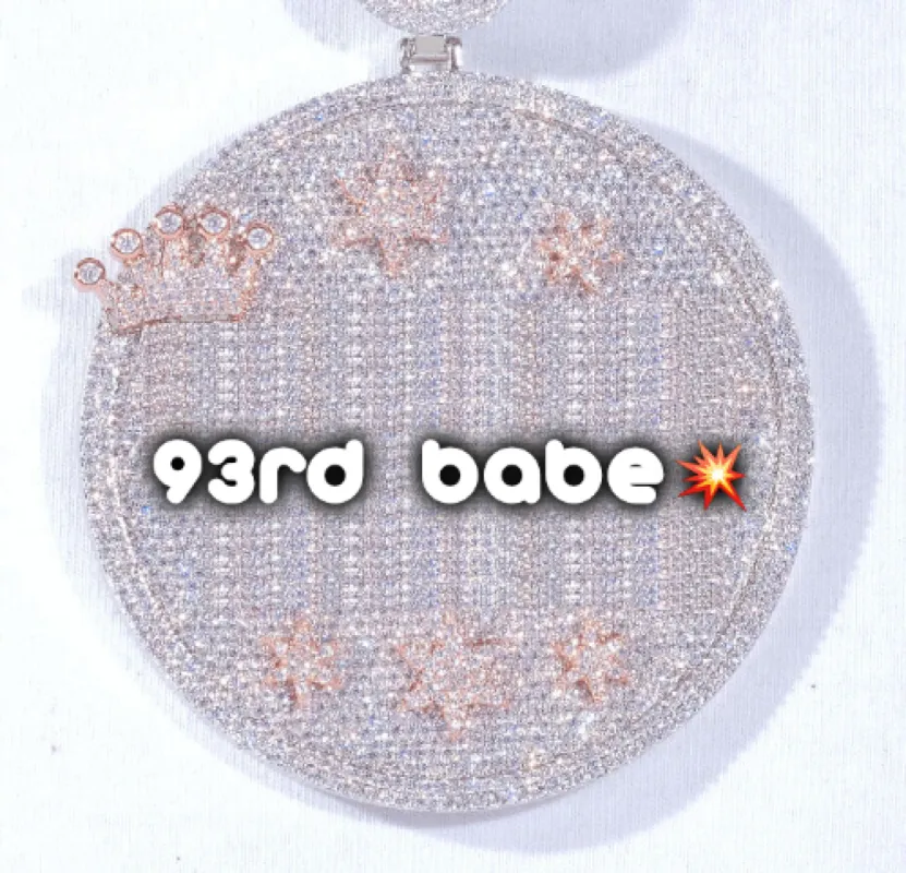 CUSTOM LETTER NECKLACE 3D BIG CROWN DISC made by The GUU Shop