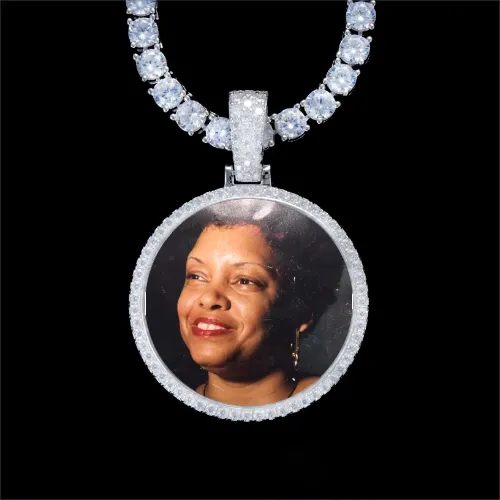 925S & VVS Moissanite 3D Circle Custom Picture Pendant sold by The GUU Shop