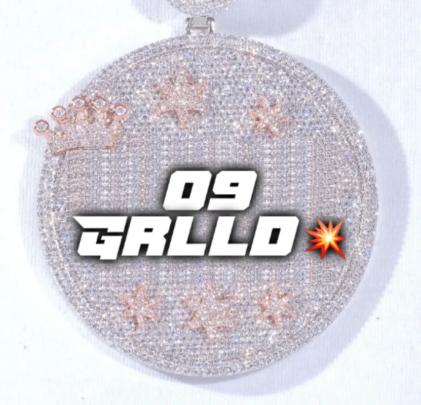 CUSTOM LETTER NECKLACE 3D BIG CROWN DISC sold by The GUU Shop