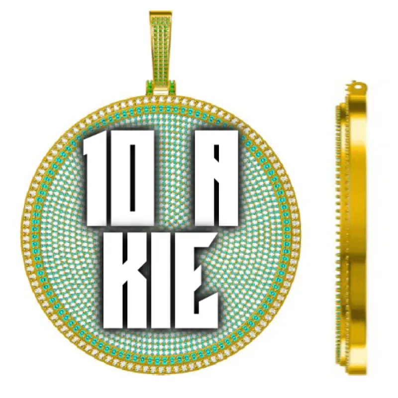 CUSTOM LETTER NECKLACE 3D BIG DISC sold by The GUU Shop