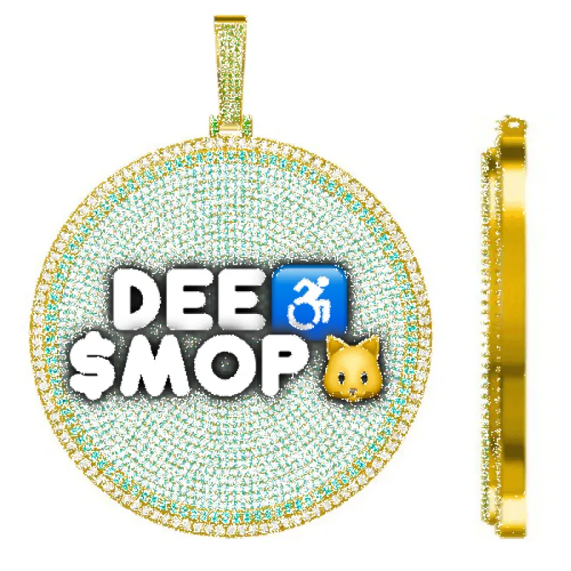 CUSTOM LETTER NECKLACE 3D BIG DISC sold by The GUU Shop