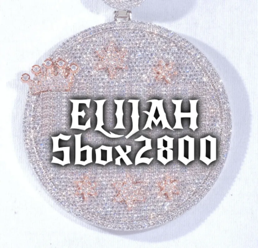 CUSTOM LETTER NECKLACE 3D BIG CROWN DISC sold by The GUU Shop