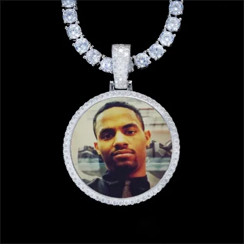 925S & VVS Moissanite 3D Circle Custom Picture Pendant sold by The GUU Shop