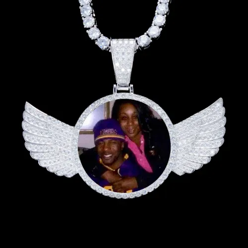 925S & VVS Moissanite 3D Wing Custom Picture Pendant sold by The GUU Shop