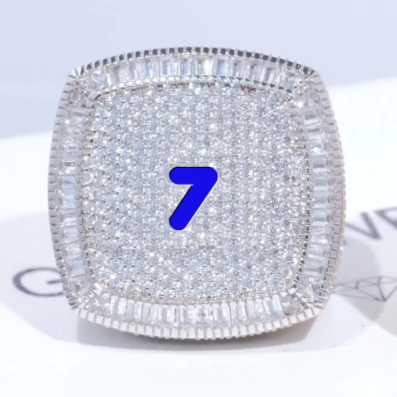 CUSTOM LETTER 3D ICED RING sold by The GUU Shop