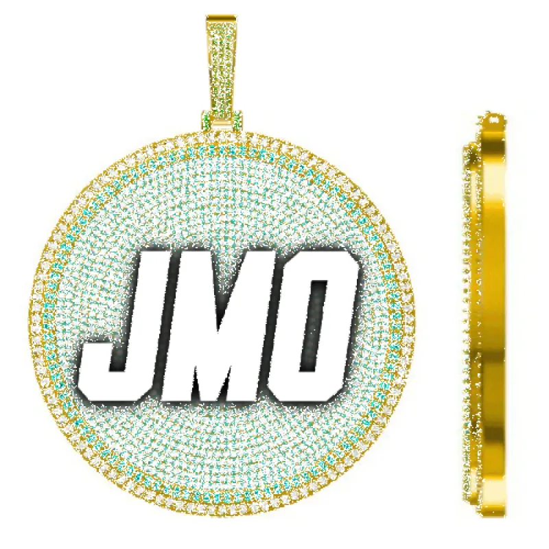 CUSTOM LETTER NECKLACE 3D BIG DISC made by The GUU Shop