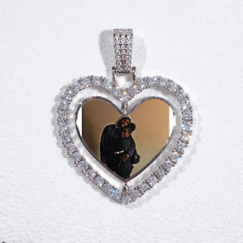 3D Spinning 2-Faced Heart Custom Picture Pendant sold by The GUU Shop