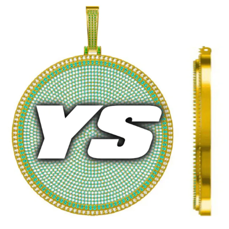 CUSTOM LETTER NECKLACE 3D BIG DISC sold by The GUU Shop