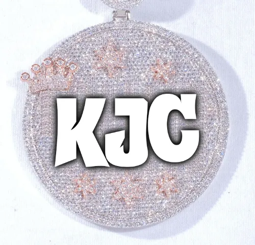 CUSTOM LETTER NECKLACE 3D BIG CROWN DISC sold by The GUU Shop