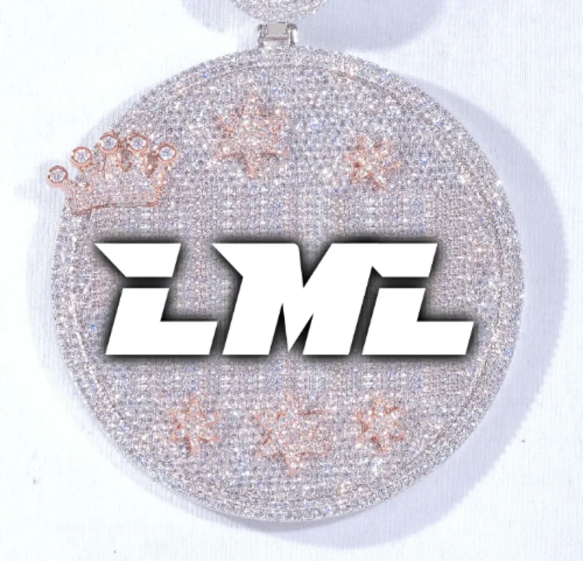 CUSTOM LETTER NECKLACE 3D BIG CROWN DISC sold by The GUU Shop