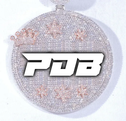 CUSTOM LETTER NECKLACE 3D BIG CROWN DISC sold by The GUU Shop