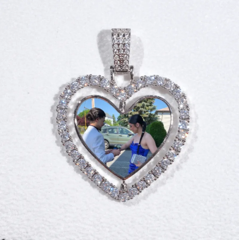 3D Spinning 2-Faced Heart Custom Picture Pendant sold by The GUU Shop