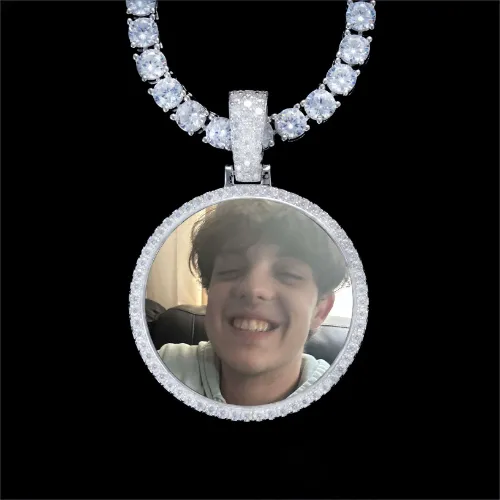 925S & VVS Moissanite 3D Circle Custom Picture Pendant sold by The GUU Shop