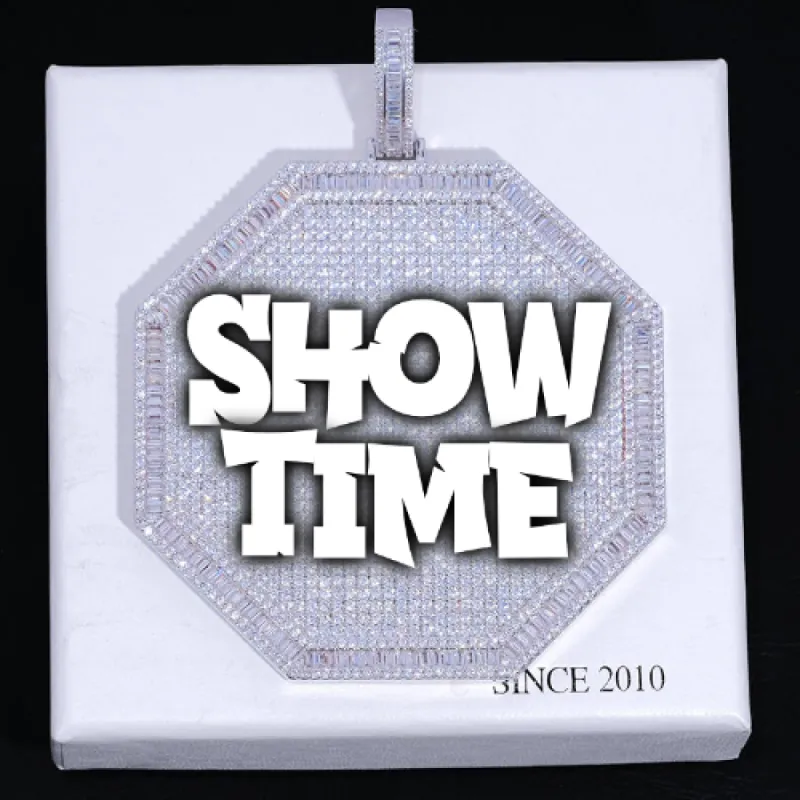 CUSTOM LETTER NECKLACE 3D BIG OCTAGON sold by The GUU Shop