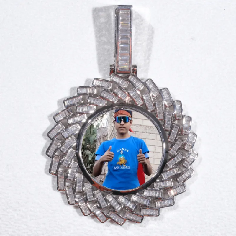 Large 3D Baguette Custom Picture Pendant sold by The GUU Shop