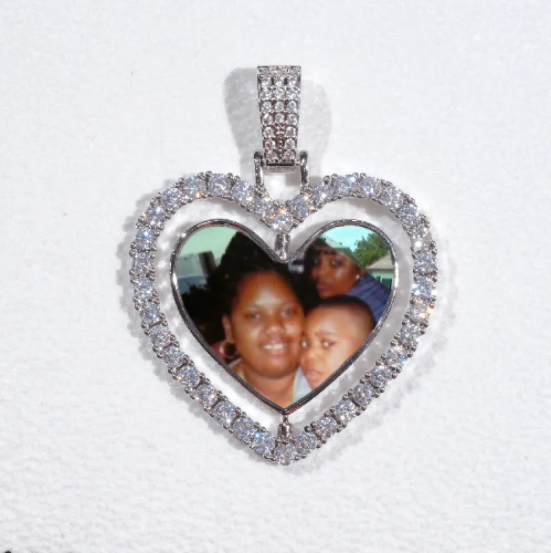 3D Spinning 2-Faced Heart Custom Picture Pendant sold by The GUU Shop