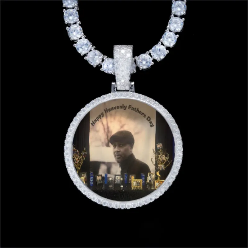 925S & VVS Moissanite 3D Circle Custom Picture Pendant sold by The GUU Shop